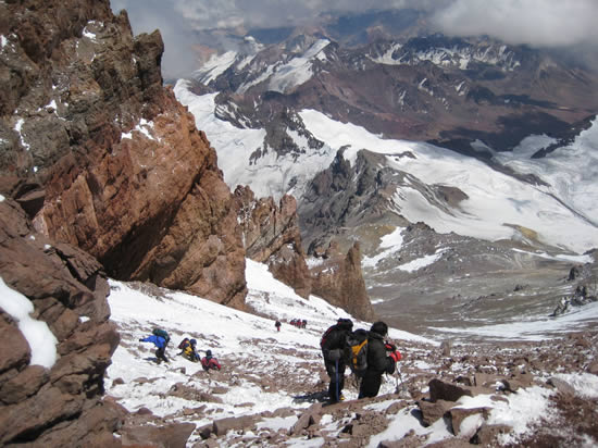Climbing up Aconcagua